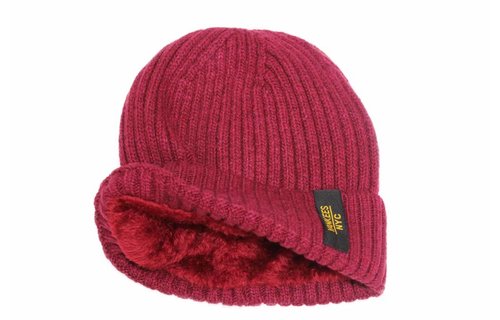 Gebreide Muts met boord NYC Burgundy Gebreide Muts met boord NYC Burgundy