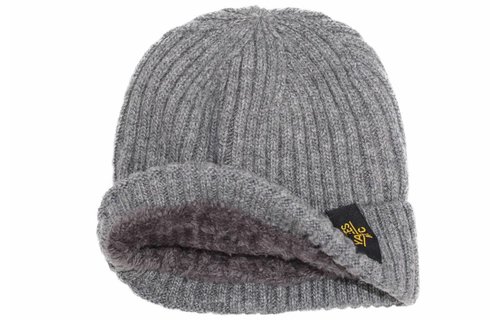 Gebreide Muts met boord NYC Licht Grijs Gebreide Muts met boord NYC Licht Grijs