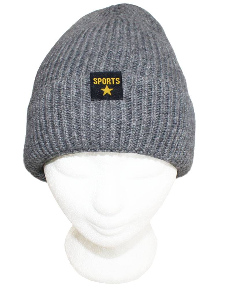 Gebreide Muts met boord "Sport Star" licht Grijs Gebreide Muts met boord "Sport Star" licht Grijs