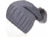 Gebreide Pomponmuts Grijs