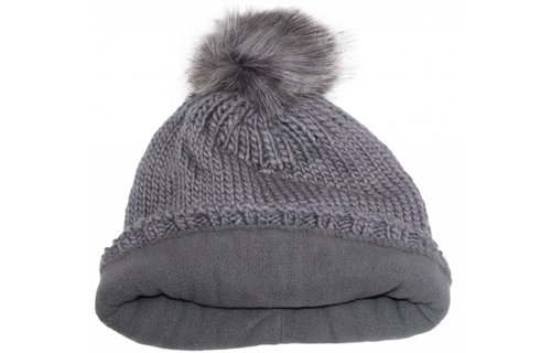 Gebreide Pomponmuts licht Grijs