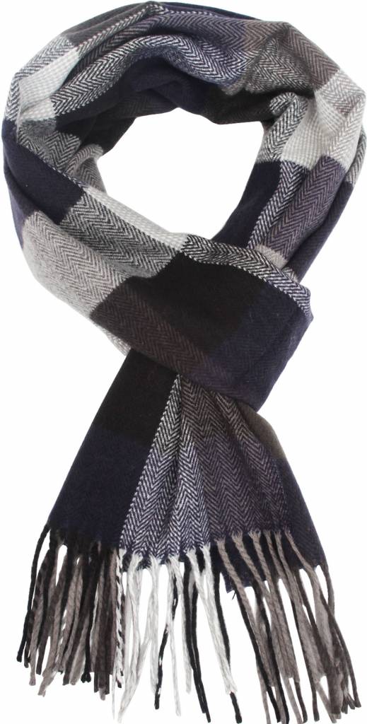 Heren Sjaal geruit Grey 30 x 195 cm.