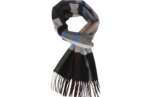 Geruite heren sjaal Blue 30 x 195 cm.