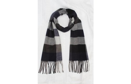 Heren Sjaal geruit Grey 30 x 195 cm.