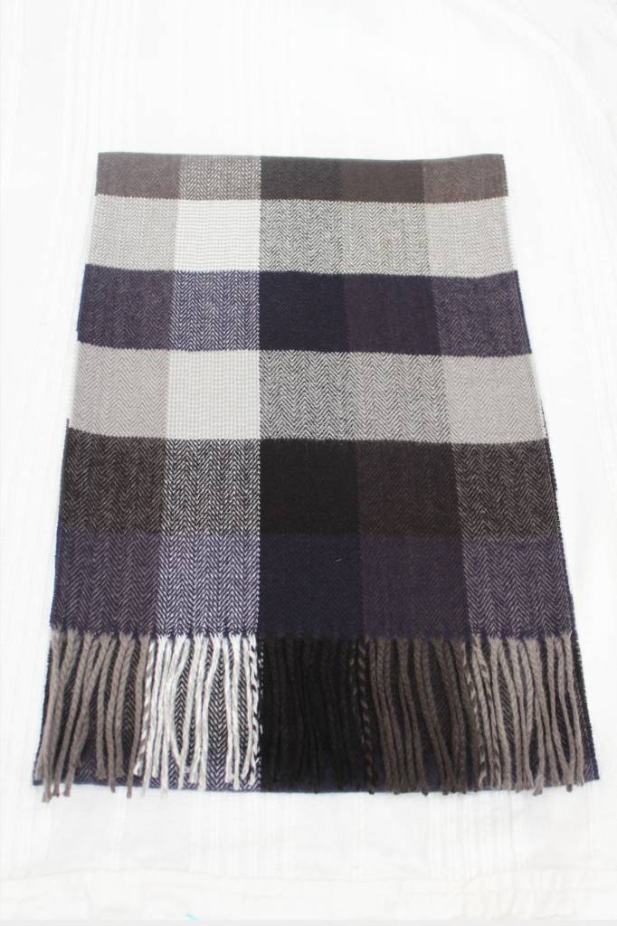 Heren Sjaal geruit Grey 30 x 195 cm.