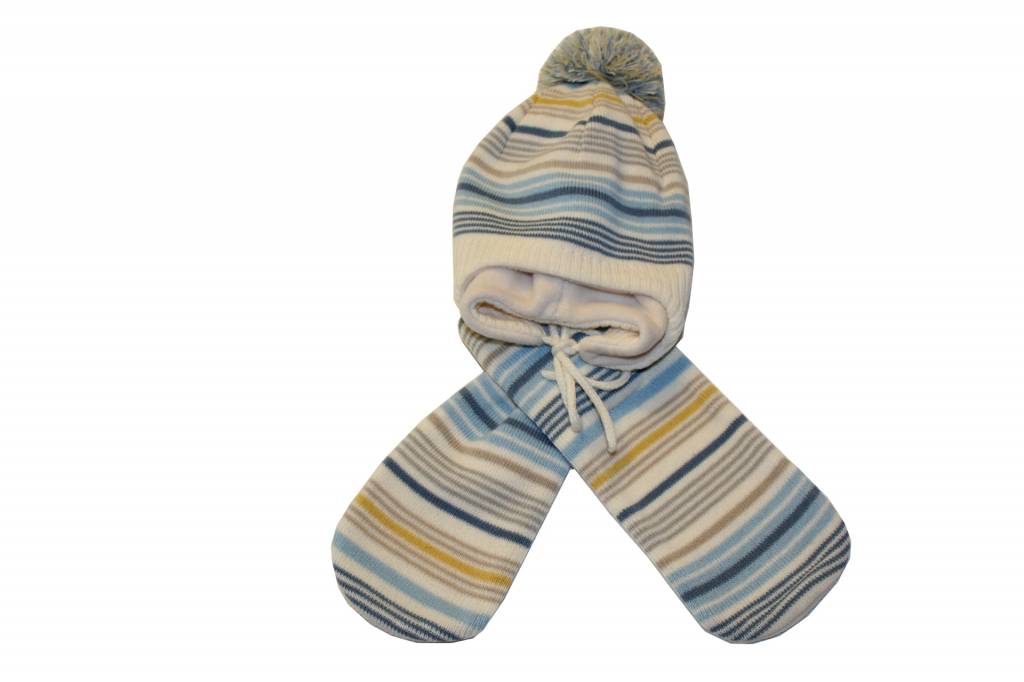 Baby Muts en Sjaal gestreept Baby Muts en Sjaal gestreept