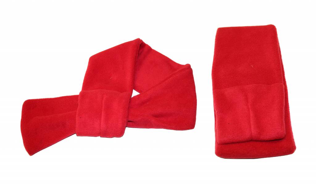 Doorsteek Sjaal fleece Rood