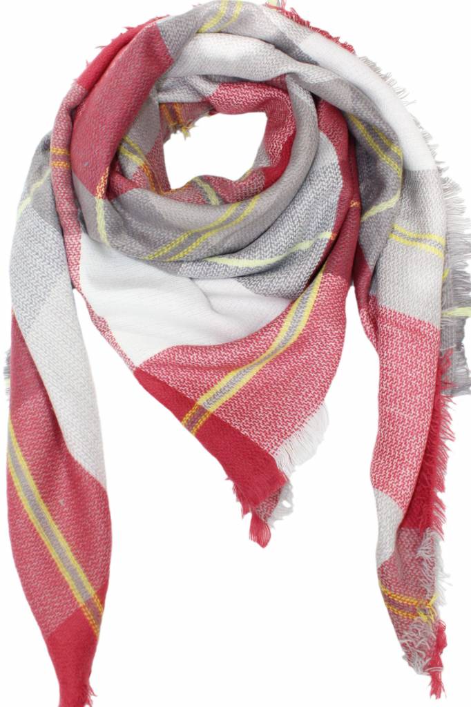 Dames Sjaal vierkant 130 x 130 cm Rood Dames Sjaal vierkant 130 x 130 cm Rood