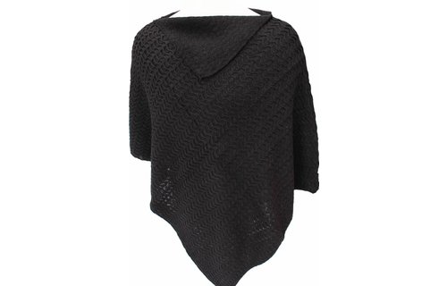 Gebreide Poncho Zwart