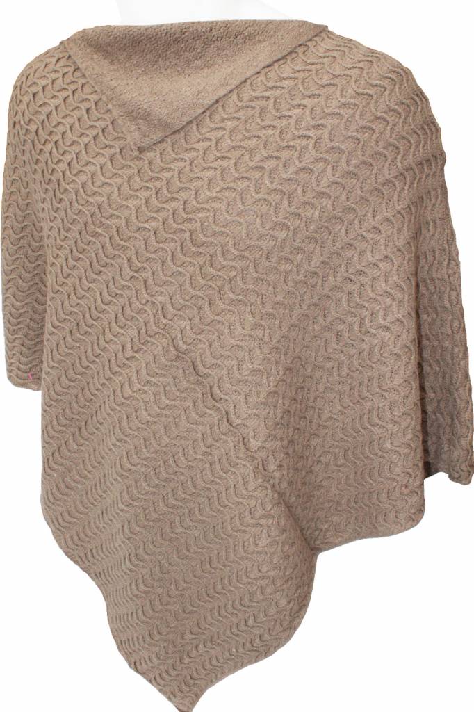 Gebreide Poncho Taupe