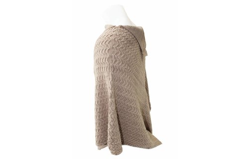 Gebreide Poncho Taupe