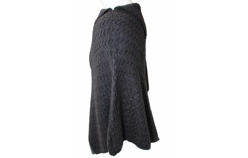 Gebreide Poncho Zwart