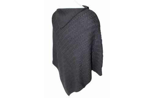 Gebreide Poncho Zwart