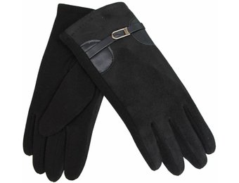 Suede Dames Handschoenen Black