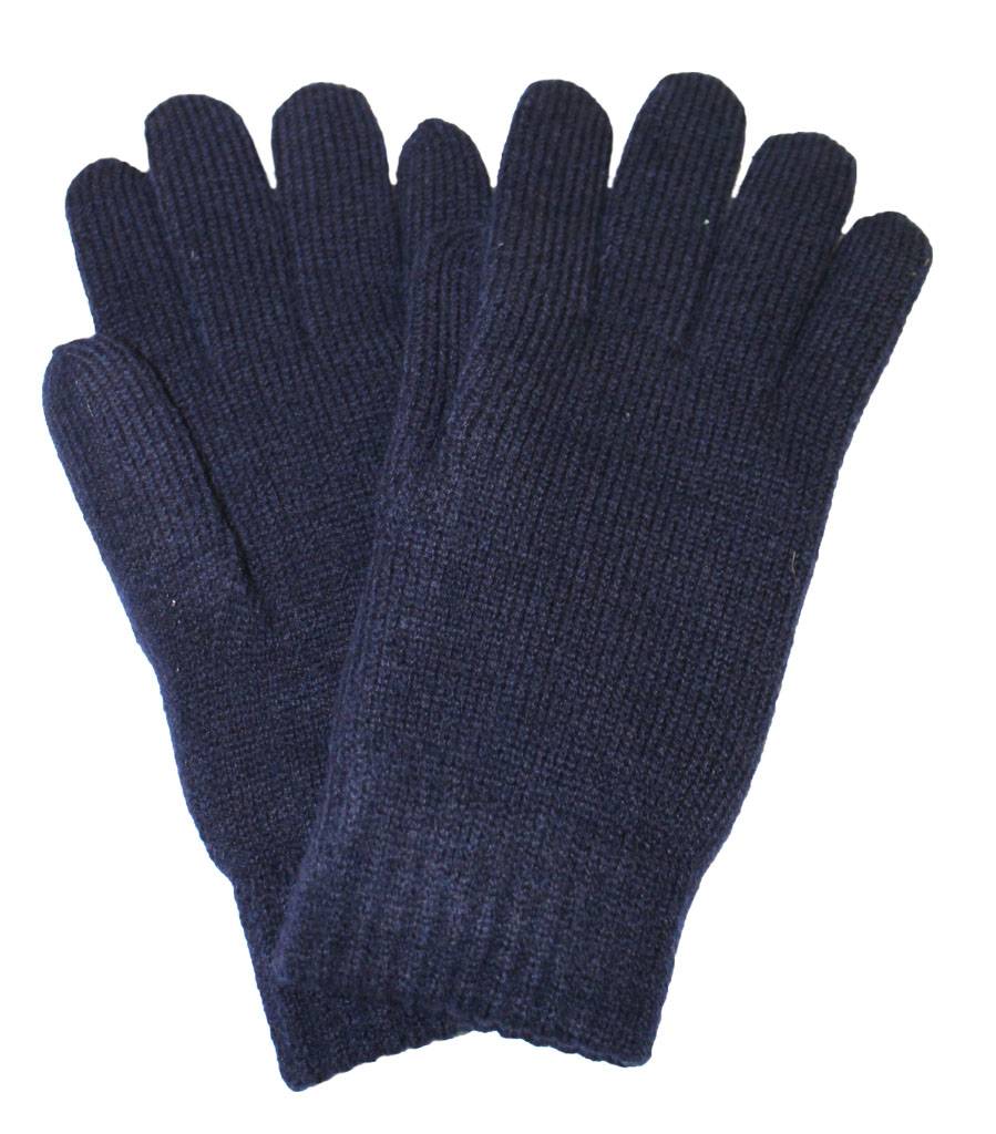 Heren handschoenen met pels navy Blauw