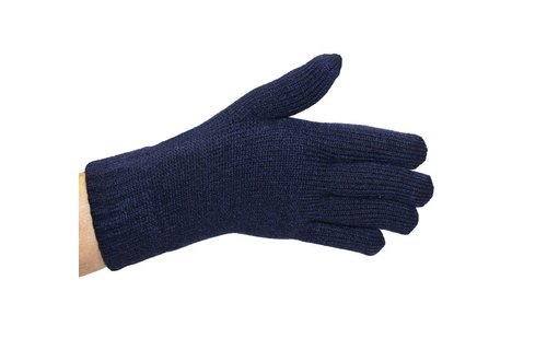 Heren handschoenen met pels navy Blauw