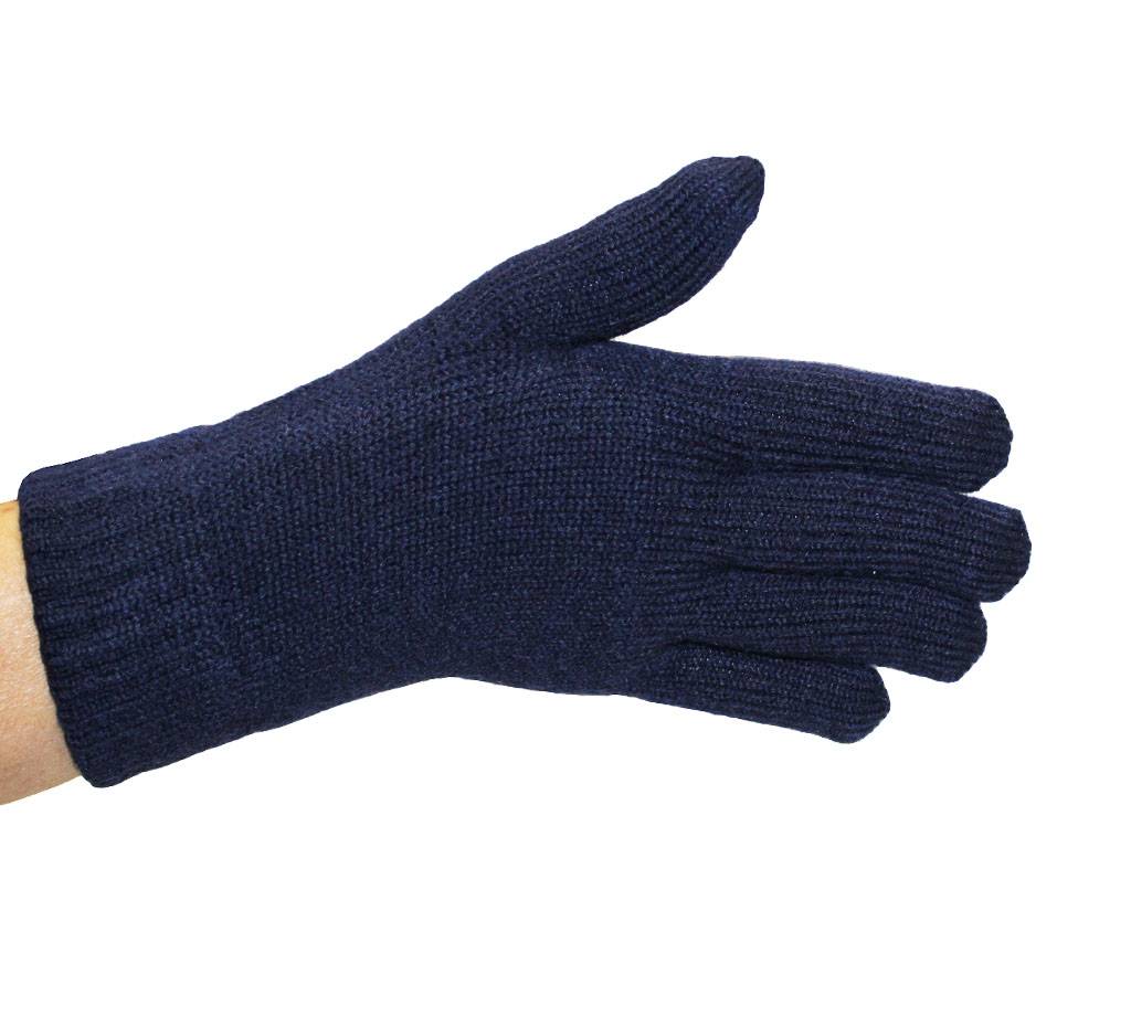 Heren handschoenen met pels navy Blauw