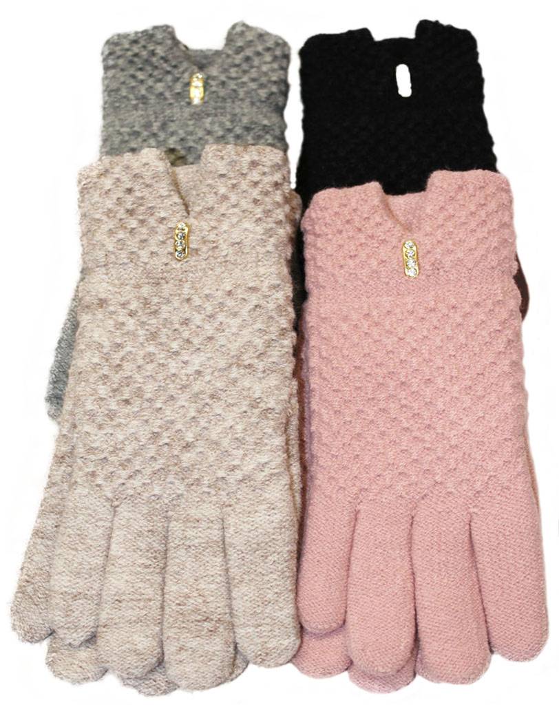 Dames Handschoenen met pels Glitterstone