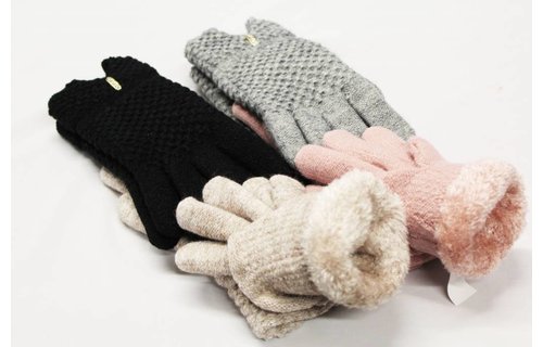 Dames Handschoenen met pels Glitterstone