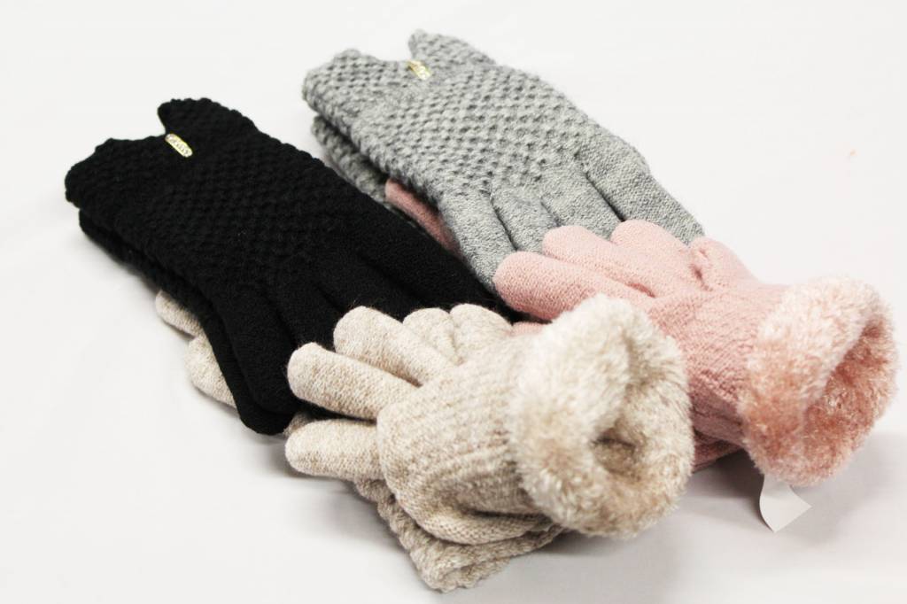 Dames Handschoenen met pels Glitterstone