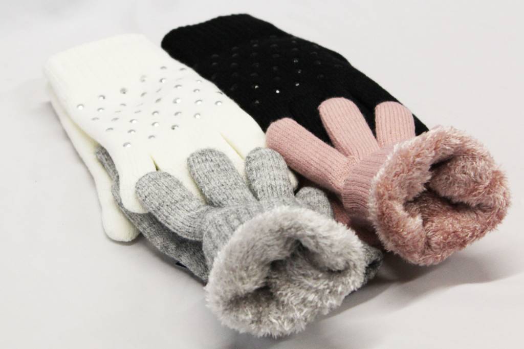 Dames Handschoenen pels with studs Dames Handschoenen pels with studs