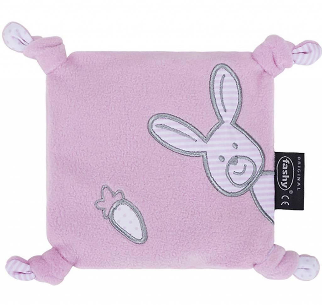 Warmte- knuffelkussen synthetisch en geurloos 15 x 15 cm. roze