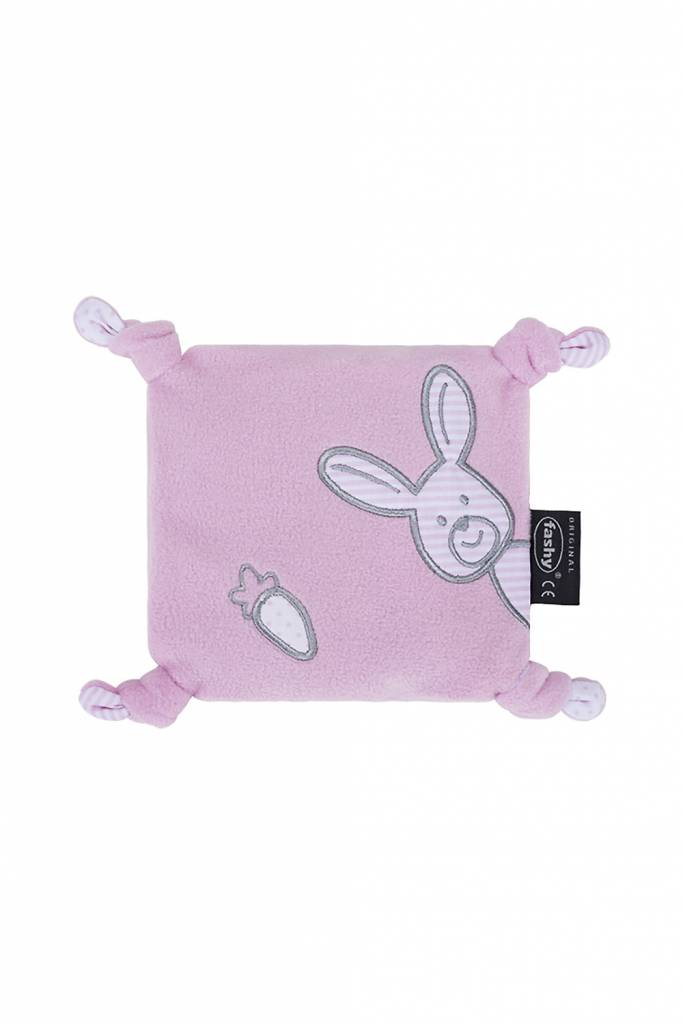 Warmte- knuffelkussen synthetisch en geurloos 15 x 15 cm. roze