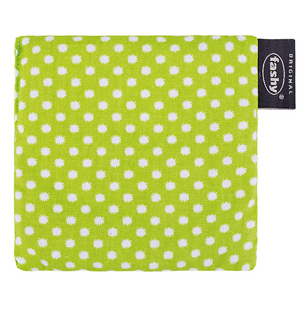 Warmtekussen druivenpitten 12x12 cm. groen/wit Warmtekussen druivenpitten 12x12 cm. groen/wit