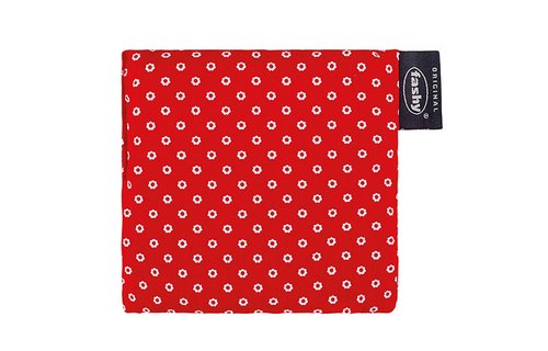 Warmtekussen druivenpitten 12x12 cm. rood/wit