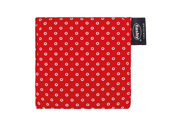 Warmtekussen druivenpitten 12x12 cm. rood/wit