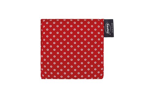 Warmtekussen druivenpitten 12x12 cm. rood/wit