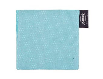 Warmtekussen druivenpitten 12x12 cm. blauw/wit