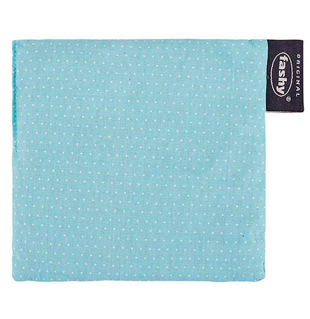 Warmtekussen druivenpitten 12x12 cm. blauw/wit