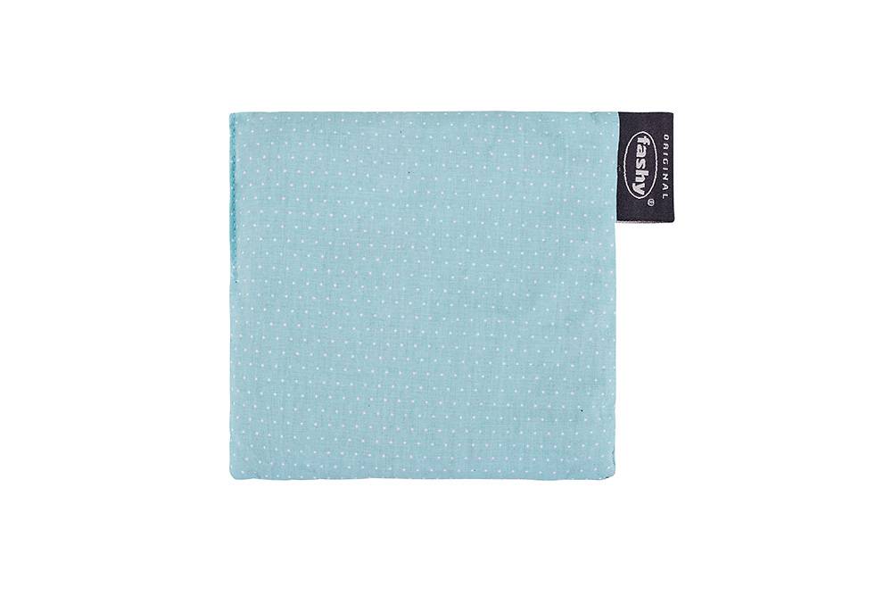 Warmtekussen druivenpitten 12x12 cm. blauw/wit