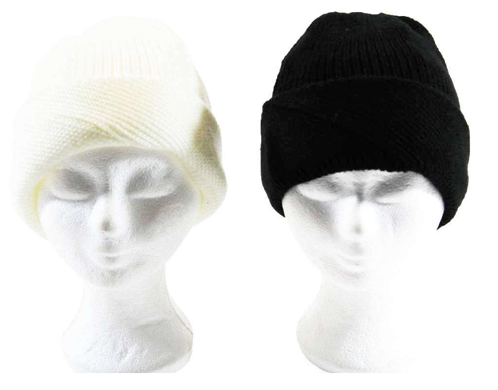 Dames Muts gebreid dubbel verschillende kleuren