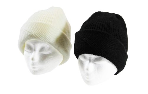 Dames Muts gebreid dubbel verschillende kleuren