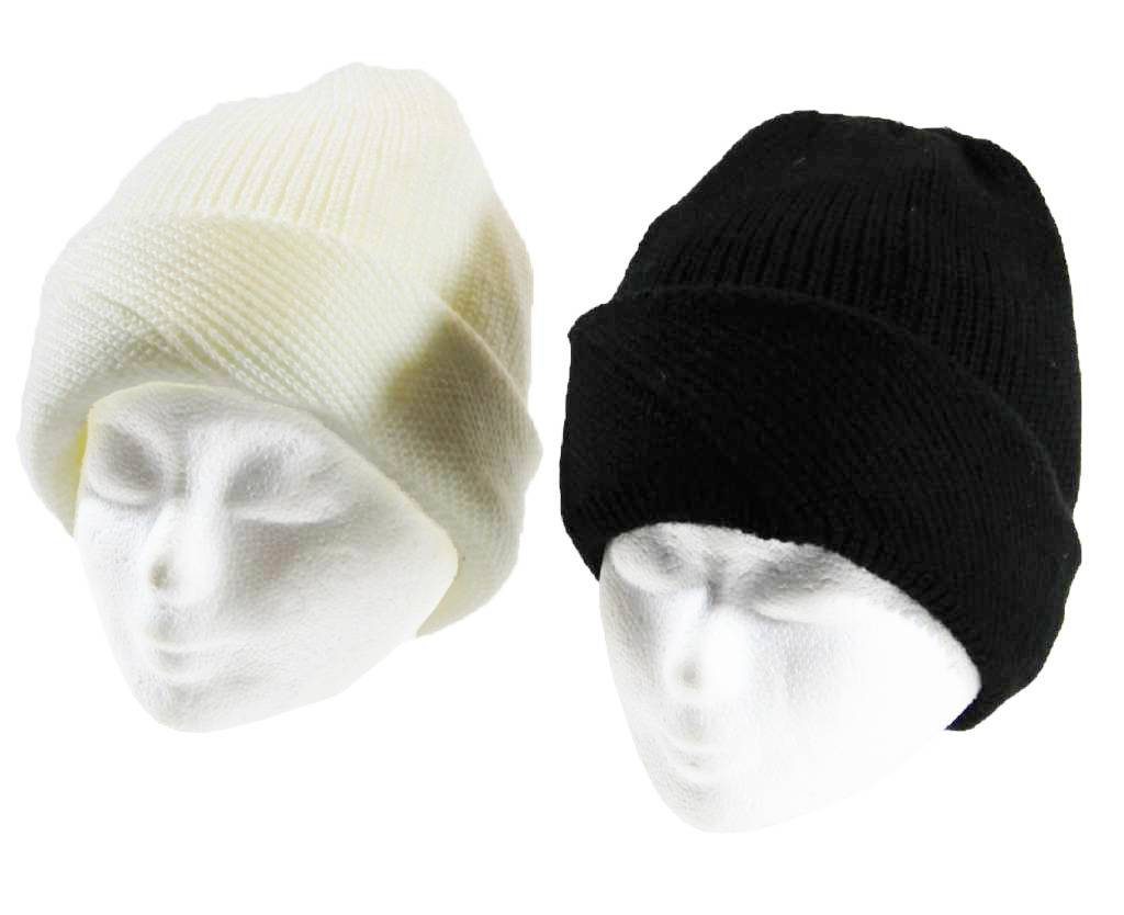 Dames Muts gebreid dubbel verschillende kleuren