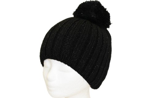 Gebreide Pomponmuts Lurex   verschillende kleuren