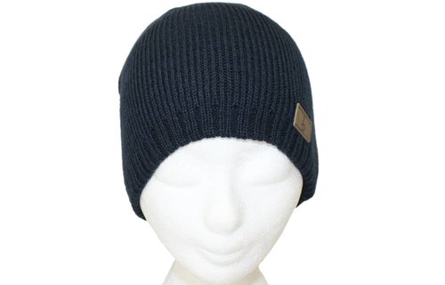 Muts gebreid blauw met Logo