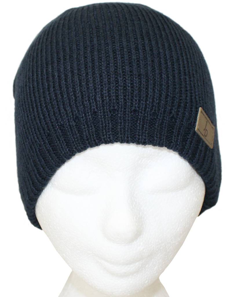 Muts gebreid blauw met Logo