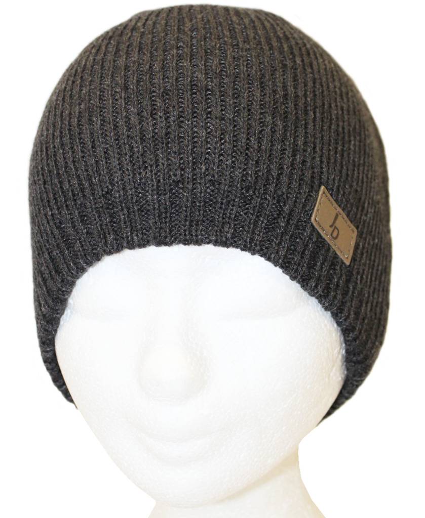 Muts gebreid grijs met Logo Muts gebreid grijs met Logo