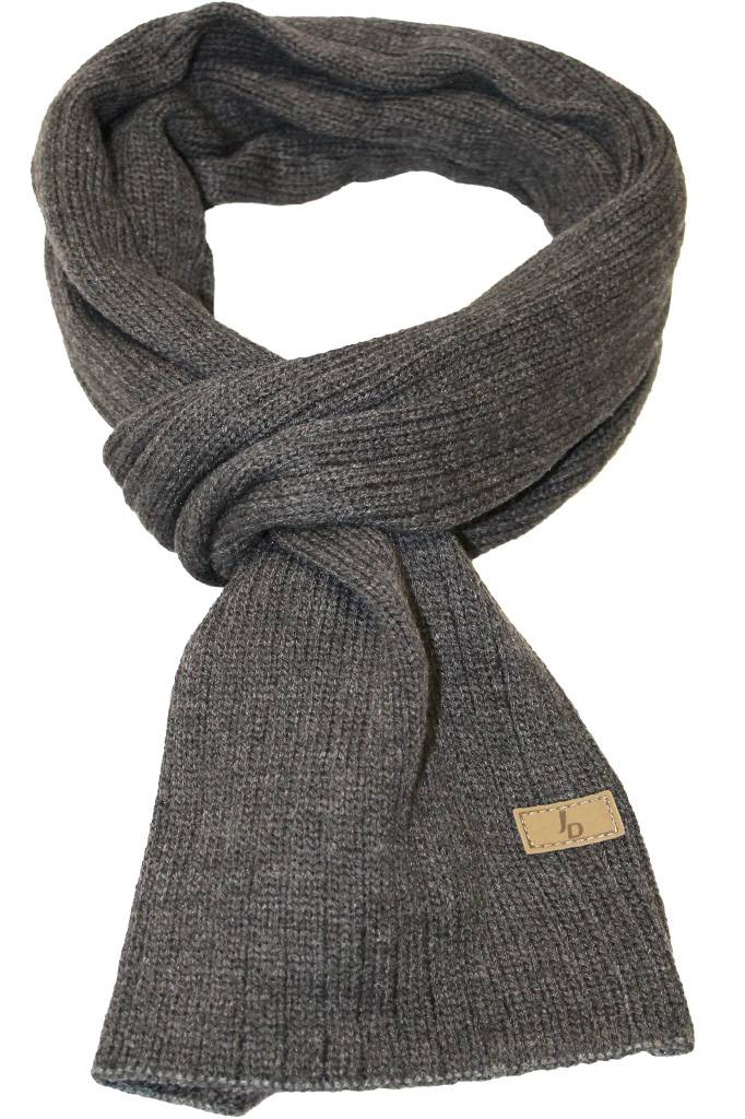 Gebreide sjaal grijs met logo Gebreide sjaal grijs met logo