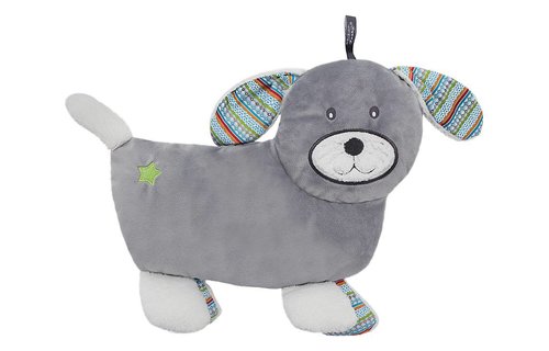 Warmteknuffel Dodo dog met kruik 0,8 L. Velours taupe 31x32 cm