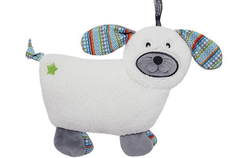 Warmteknuffel Dodo dog met koolzaadvulling Velours ecru 22x20 cm