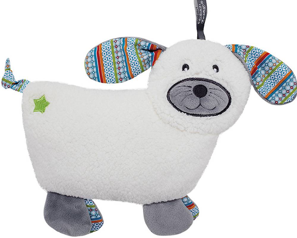 Warmteknuffel Dodo dog met koolzaadvulling Velours ecru 22x20 cm