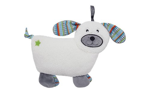 Warmteknuffel Dodo dog met koolzaadvulling Velours ecru 22x20 cm