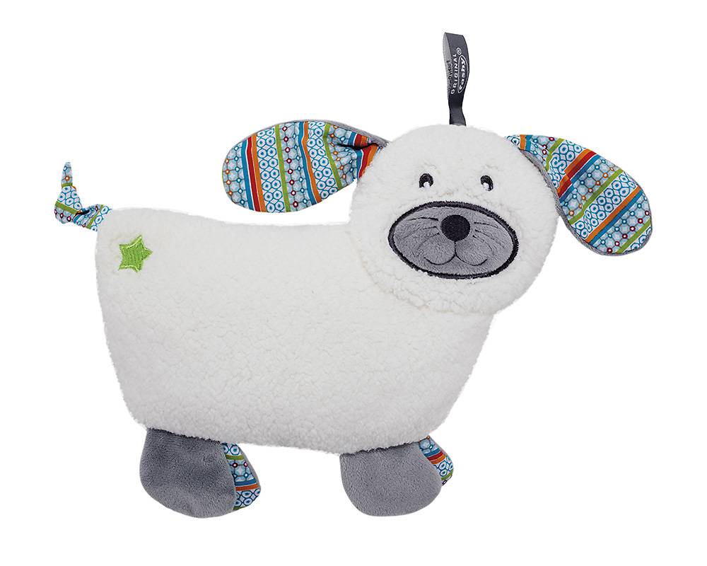 Warmteknuffel Dodo dog met koolzaadvulling Velours ecru 22x20 cm