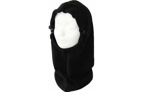 Bivakmuts Fleece extra lang zwart