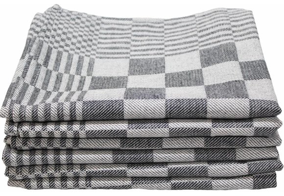 Theedoek Blokdoek 100% katoen 10 st. Zwart