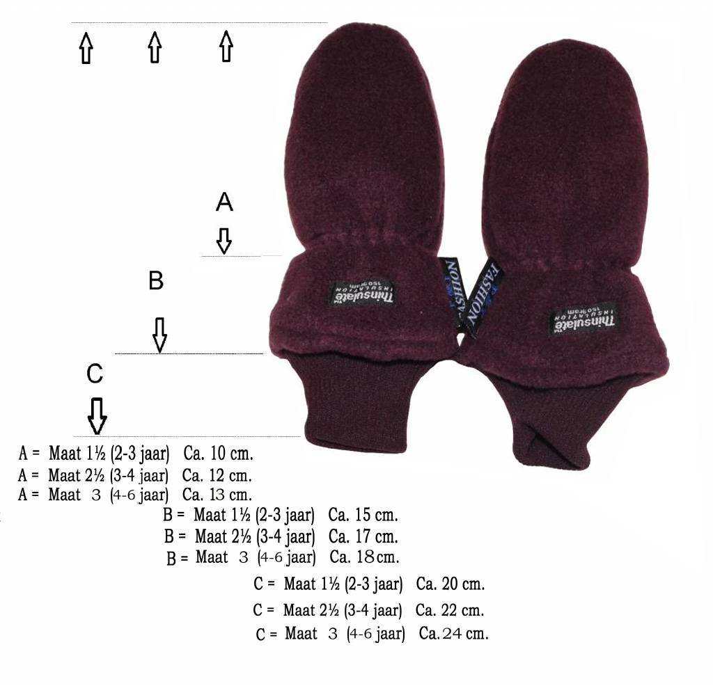 Fleece wanten kinderen Mauve